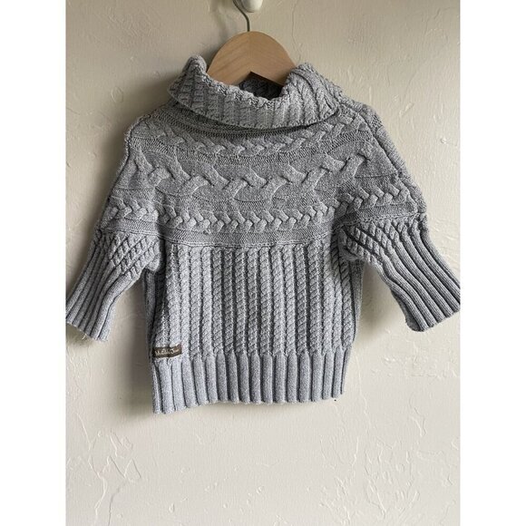 Matilda Jane Gray Flaxen Reese Cable Knit Turtleneck Sweater Girls Size 6 - Picture 2 of 6